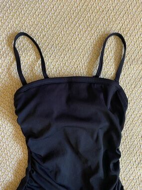 Black One-Piece Swimsuit with Thin Straps